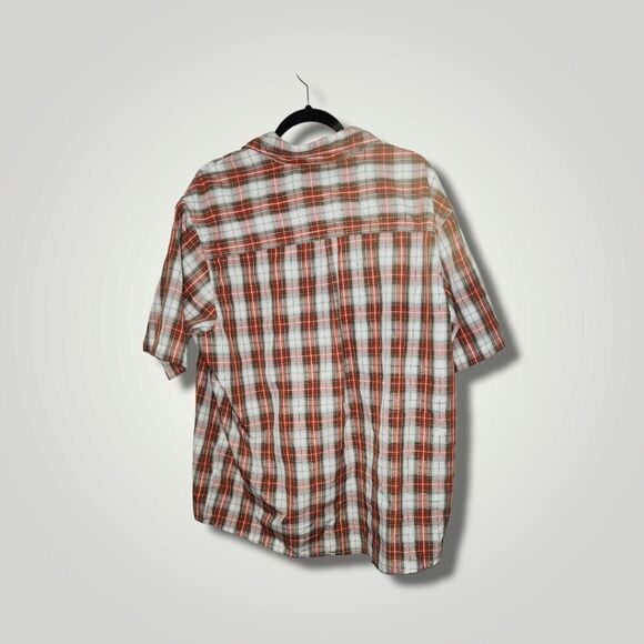 Wrangler Short Sleeve Shirt Mens XL Red White Plaid Button Up Shirt - Picture 4 of 8